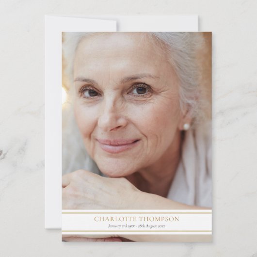 Rustic Greenery Fotoviering van het leven begrafen Kaart (Achterkant)