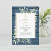 Rustic Greenery Fotoviering van het leven begrafen Kaart (Staand voorkant)