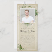 Rustic Greenery | Funeral Photo Memorial Prayer Kaart (Voorkant)