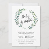 Rustic Greenery Gender Neutral Baby Sprinkle Kaart (Voorkant)