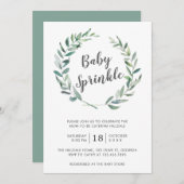 Rustic Greenery Gender Neutral Baby Sprinkle Kaart (Voorkant / Achterkant)