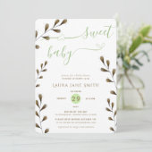 Rustic Greenery Gender Neutral Sweet Baby shower Kaart (Staand voorkant)
