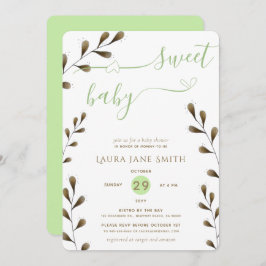 Rustic Greenery Gender Neutral Sweet Baby shower Kaart