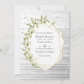 Rustic Greenery Geometric QR Code RSVP Weddenschap Kaart (Voorkant)