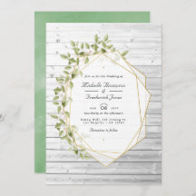 Rustic Greenery Geometric QR Code RSVP Weddenschap