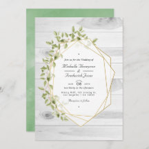 Rustic Greenery Geometric QR Code RSVP Weddenschap