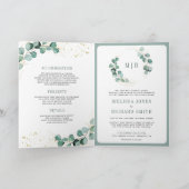 Rustic Greenery Gold Eucalyptus QR Code Wedding  (Binnen)