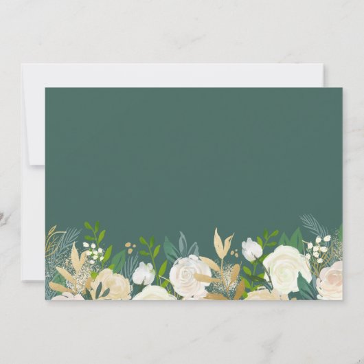 Rustic Greenery Gold Glitters Floral Save the Date (Achterkant)