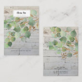 Rustic Greenery Gold Leaf Jewelry Display Kaart Visitekaartje (Voorkant / Achterkant)