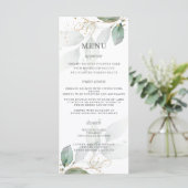 Rustic Greenery Gold Leaves Wedding Menu (Staand voorkant)