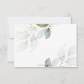 Rustic Greenery Green Leaves Botanical Wedding RSVP Kaartje (Achterkant)