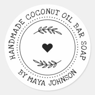 Rustic Greenery Handmade Soap Ronde Sticker