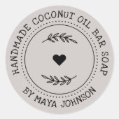 Rustic Greenery Handmade Soap Ronde Sticker (Voorkant)