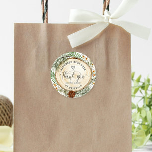 Rustic Greenery Handmade with Love Ronde Sticker