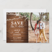 Rustic Greenery Heart Photo Save The Date (Voorkant)