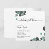Rustic Greenery Kraft Rehearsal Dinner Invitations Kaart (Voorkant / Achterkant)