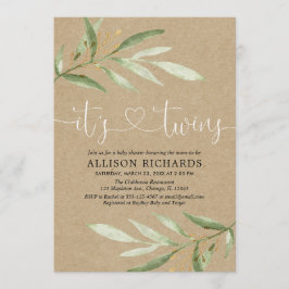 Rustic greenery kraft tweet sekseneutraal kaart