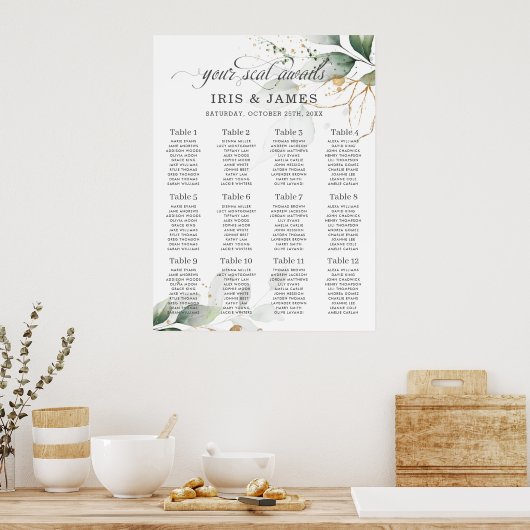 Rustic Greenery laat gouden weddenschappen achter Poster (Keuken)