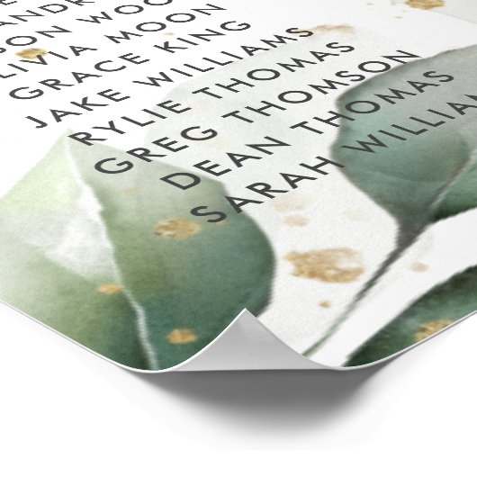 Rustic Greenery laat gouden weddenschappen achter Poster (Hoek)
