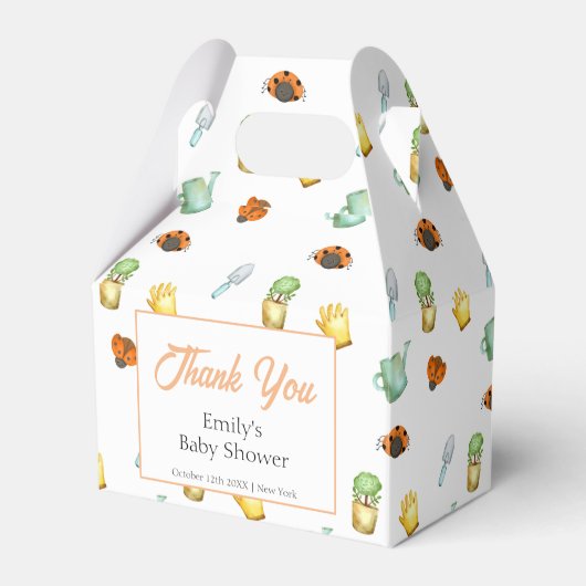 Rustic Greenery Ladybug Garden Baby shower Bedankdoosjes (Voorkant Zijde)