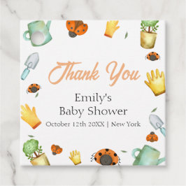 Rustic Greenery Ladybug Garden Baby shower Bedankjes Labels