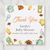 Rustic Greenery Ladybug Garden Baby shower Bedankjes Labels (Voorkant)