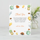 Rustic Greenery Ladybug Garden Baby shower Bedankkaart (Staand voorkant)