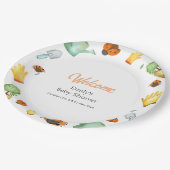 Rustic Greenery Ladybug Garden Baby shower Papieren Bordje (Gekanteld)