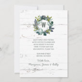 Rustic Greenery Laurel Wreath Family Moving Aankondiging (Achterkant)