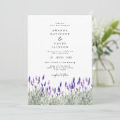 Rustic Greenery Lavender Lila Garden Wedding Kaart (Staand voorkant)