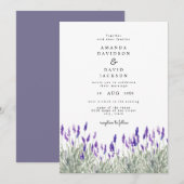 Rustic Greenery Lavender Lila Garden Wedding Kaart (Voorkant / Achterkant)