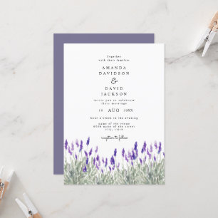 Rustic Greenery Lavender Lila Garden Wedding Kaart
