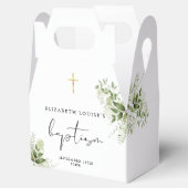 Rustic Greenery Leaves Elegant Baptisme Bedankdoosjes (Geopend)