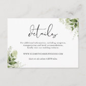 Rustic Greenery Leaves Elegant Wedding Details Informatiekaartje (Voorkant)