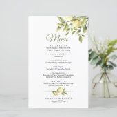 Rustic Greenery Lemons Wedding Menu (Staand voorkant)