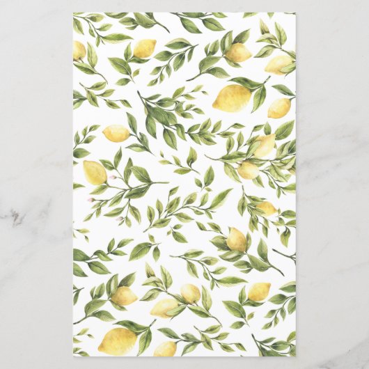 Rustic Greenery Lemons Wedding Menu (Achterkant)