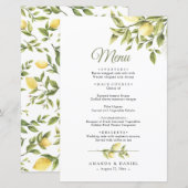 Rustic Greenery Lemons Wedding Menu (Voorkant / Achterkant)
