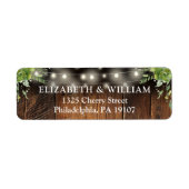 Rustic Greenery Lights Wedding Return Address Etiket (Voorkant)