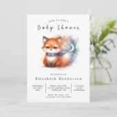 Rustic Greenery Look Fox Baby shower Kaart (Staand voorkant)