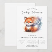 Rustic Greenery Look Fox Baby shower Kaart (Voorkant / Achterkant)