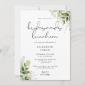 Rustic Greenery Monogram Bridesmaids Luncheon Invi Kaart (Voorkant)