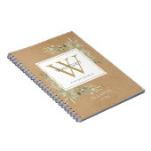 Rustic Greenery Monogram Name Planner 2021 Notitieboek (Rechterzijde)