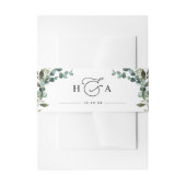 Rustic Greenery Monogram Wedding Uitnodigingen Wikkel (Voorkant Voorbeeld)