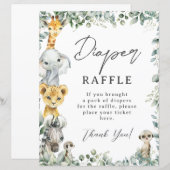Rustic Greenery Oerwoud Animals Baby Luier Raffle (Voorkant / Achterkant)