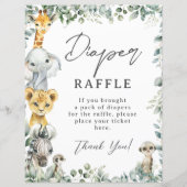 Rustic Greenery Oerwoud Animals Baby Luier Raffle (Voorkant)