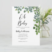 Rustic Greenery oh baby baby shower uitnodiging (Staand voorkant)