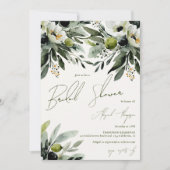 Rustic Greenery Olive Waterverf Vrijgezellenfeest Kaart (Voorkant)