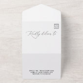 Rustic Greenery Olive Wedding All In One Uitnodiging (Buitenkant)