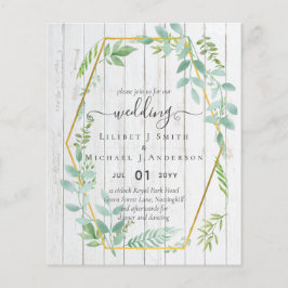 Rustic Greenery over driftwood Weddenschap Flyer