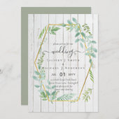 Rustic Greenery over driftwood Weddenschap Kaart (Voorkant / Achterkant)